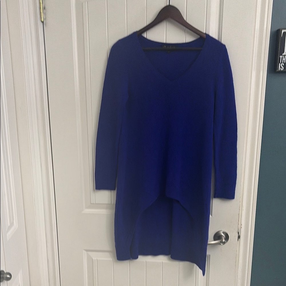 CLAUDIA NICHOLE Royal Blue 100% Cashmere Tunic Sweater